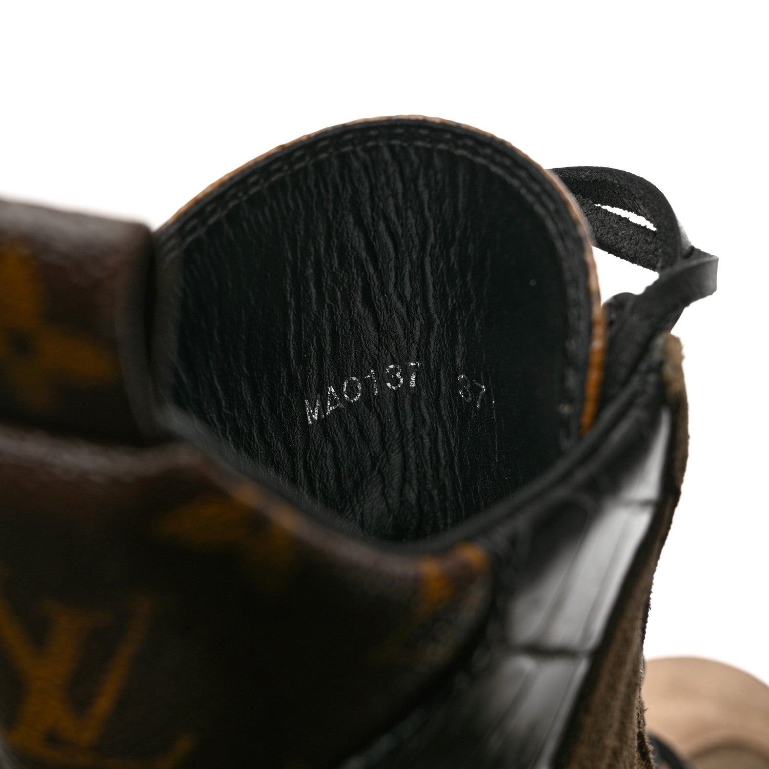 Louis Vuitton Suede Calfskin Monogram Laureate Platform Desert Boots 37 Taupe 6 of 12