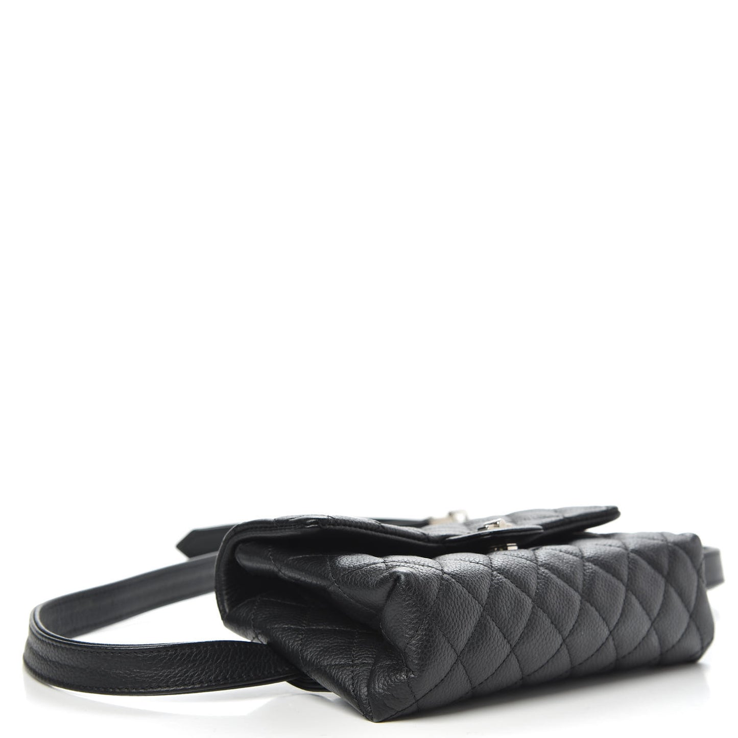 Grained Calfskin Quilted 2.55 Reissue Flap Belt Bag Clutch Black