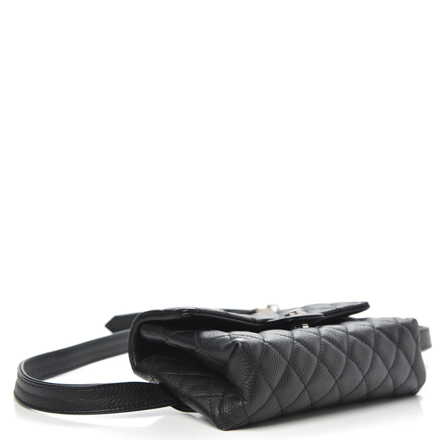 Chanel Grained Calfskin Quilted 2.55 Reissue Flap Belt Bag Clutch Black 4 of 11