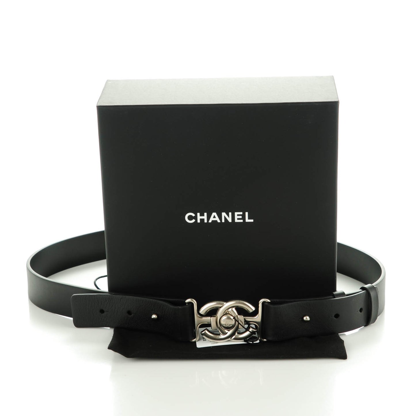 Calfskin CC Boy Skinny Belt 90 36 Black