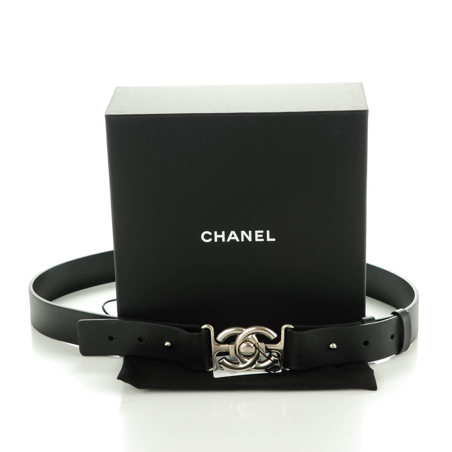 Chanel Calfskin CC Boy Skinny Belt 90 36 Black 8 of 8