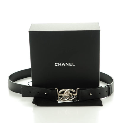 Chanel Calfskin CC Boy Skinny Belt 90 36 Black 8 of 8