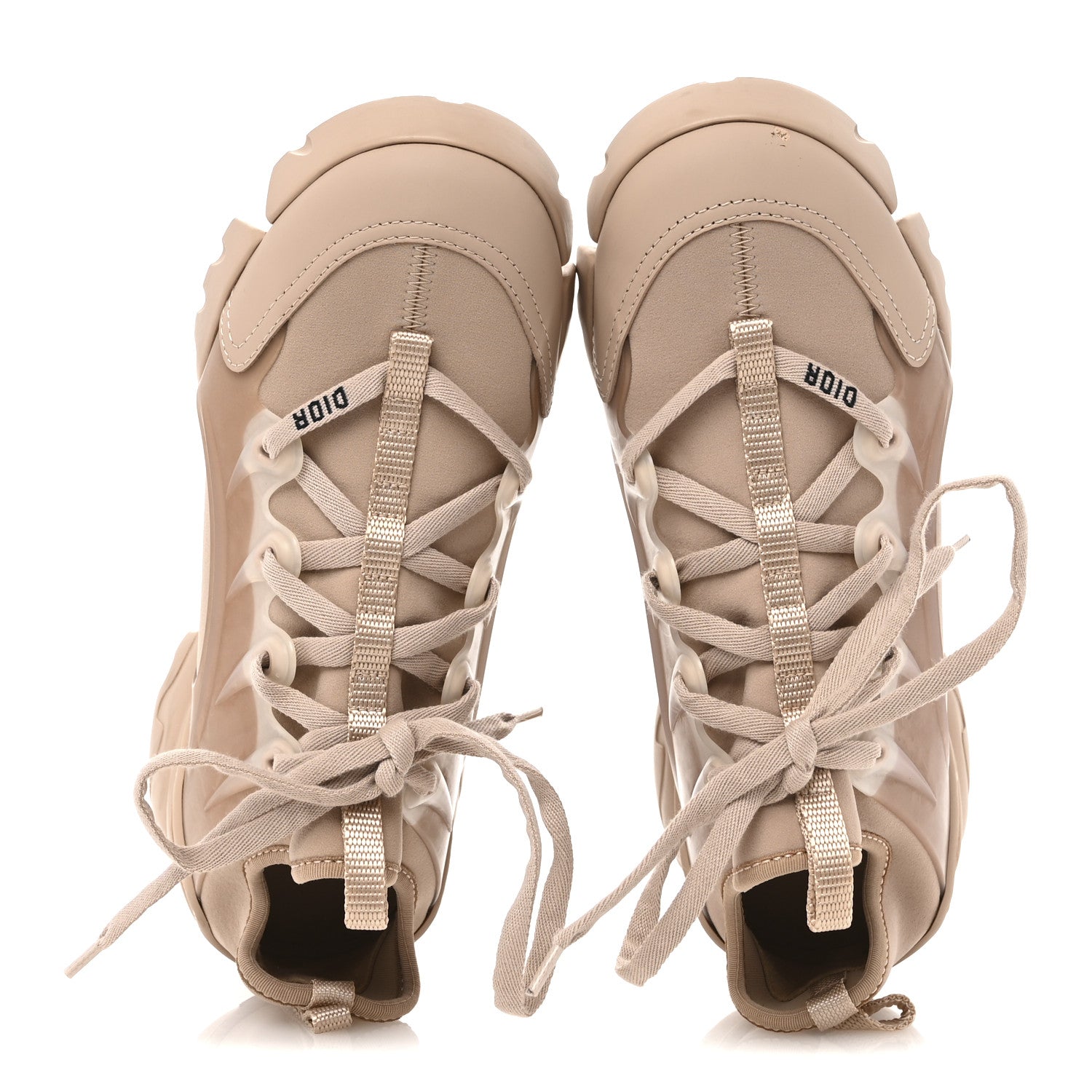 Christian Dior Neoprene Rubber Womens D-Connect Sneakers 36.5 Nude 2 of 9