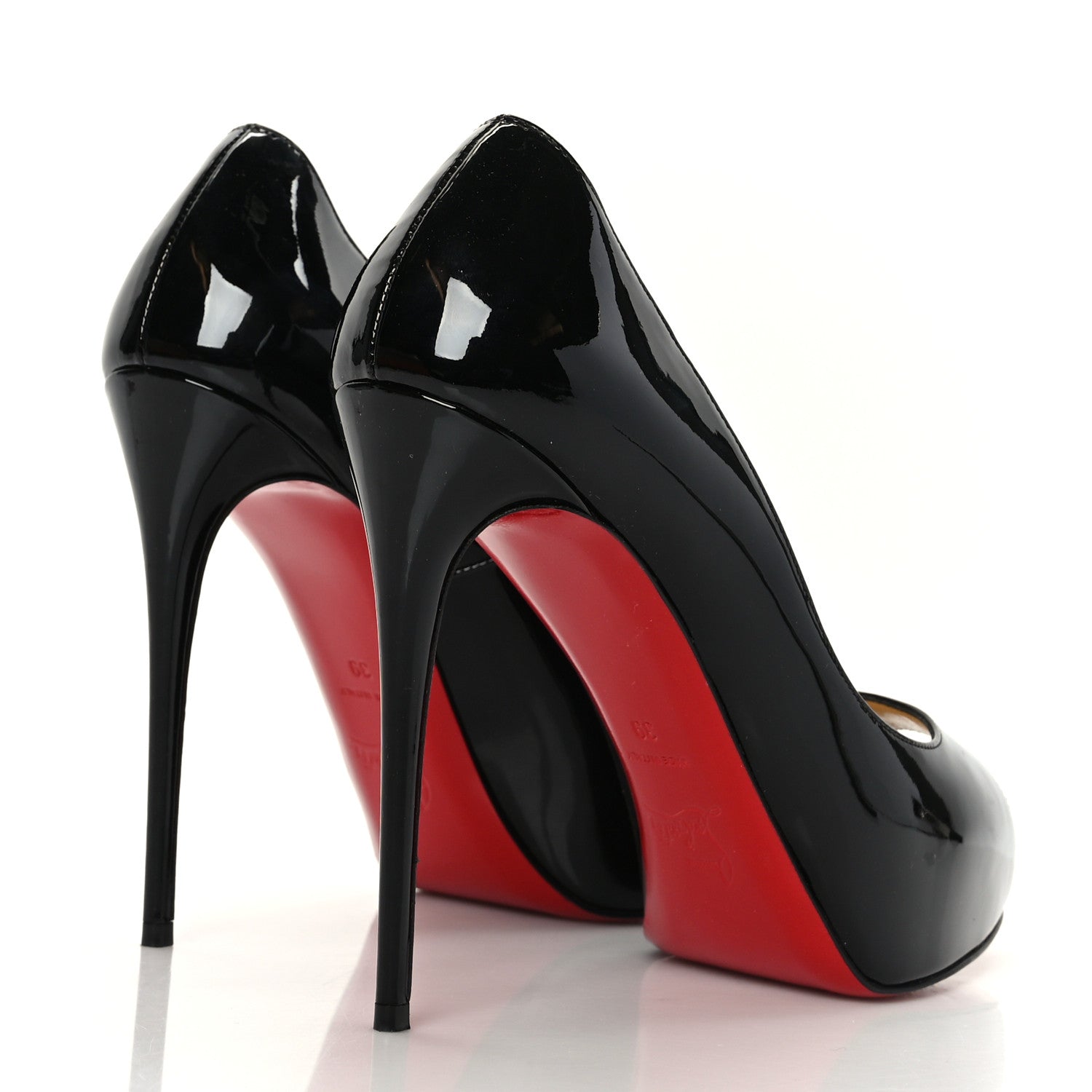 Christian Louboutin Patent New Very Prive 120 Pumps 39 Black Red 4 of 9