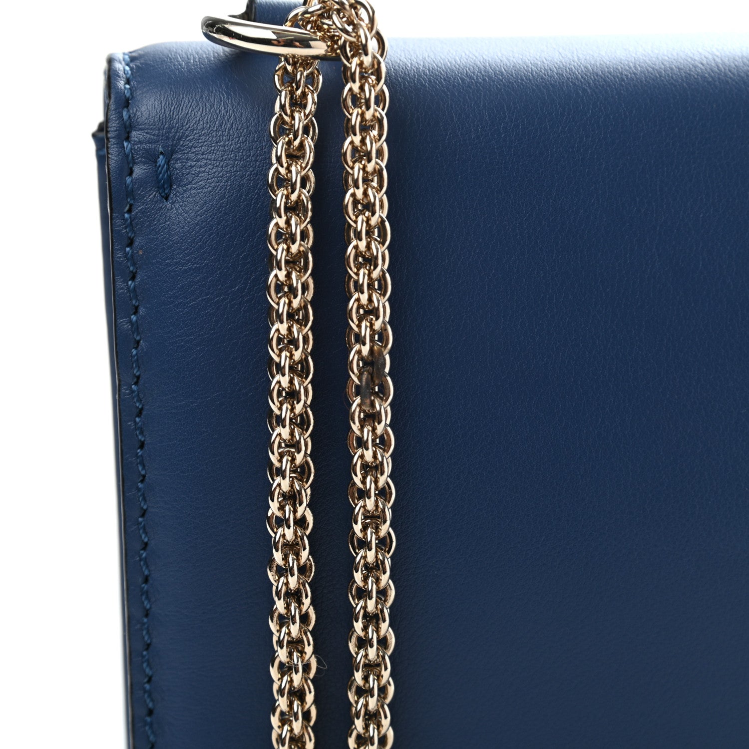 Valentino Garavani Vitello Medium Glam Lock Rockstud Flap Indigo 9 of 12