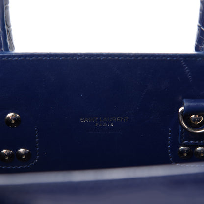 Saint Laurent Calfskin Crocodile Embossed Baby Sac De Jour Navy 13 of 15
