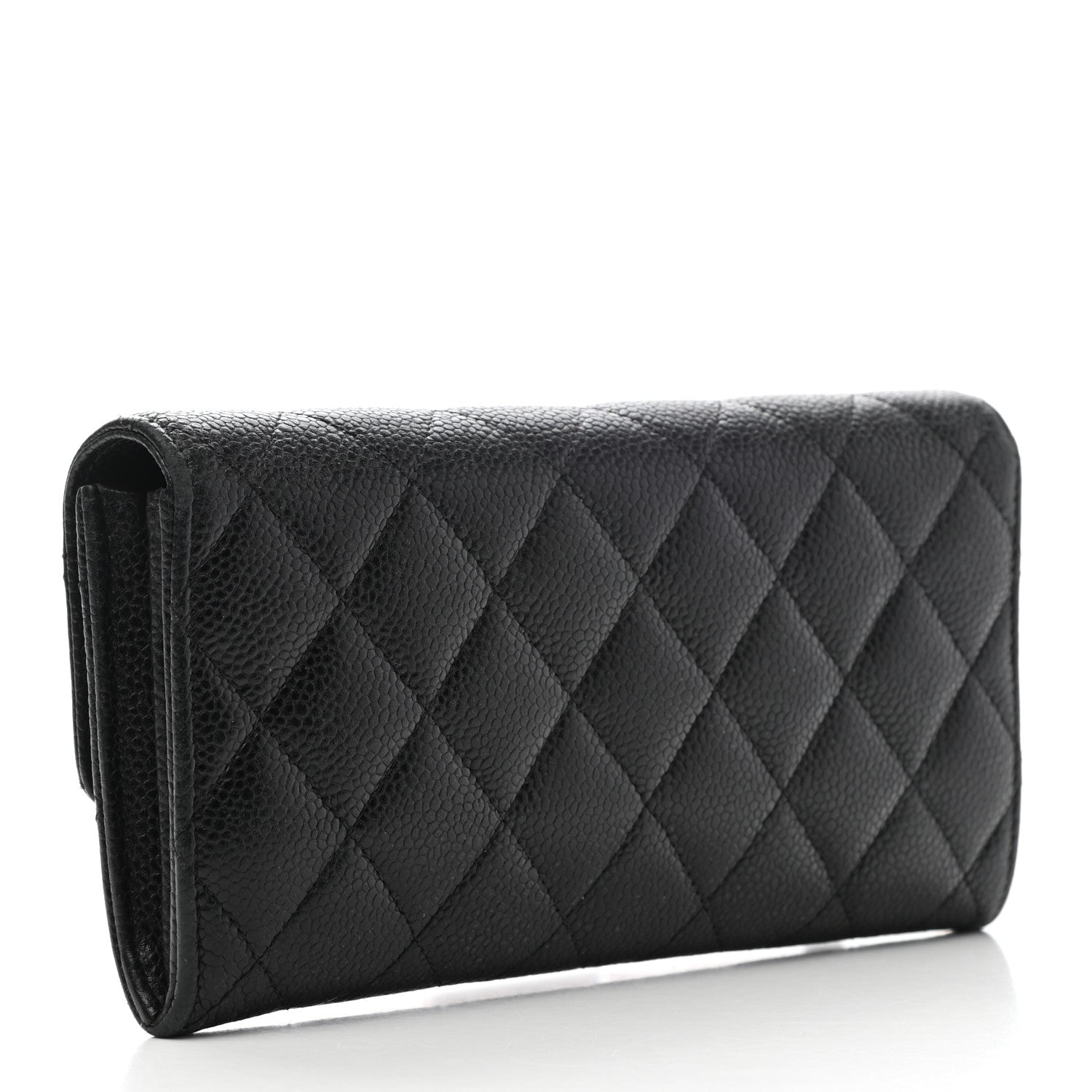 Chanel Caviar Quilted Large Gusset Flap Wallet Black 3 of 10