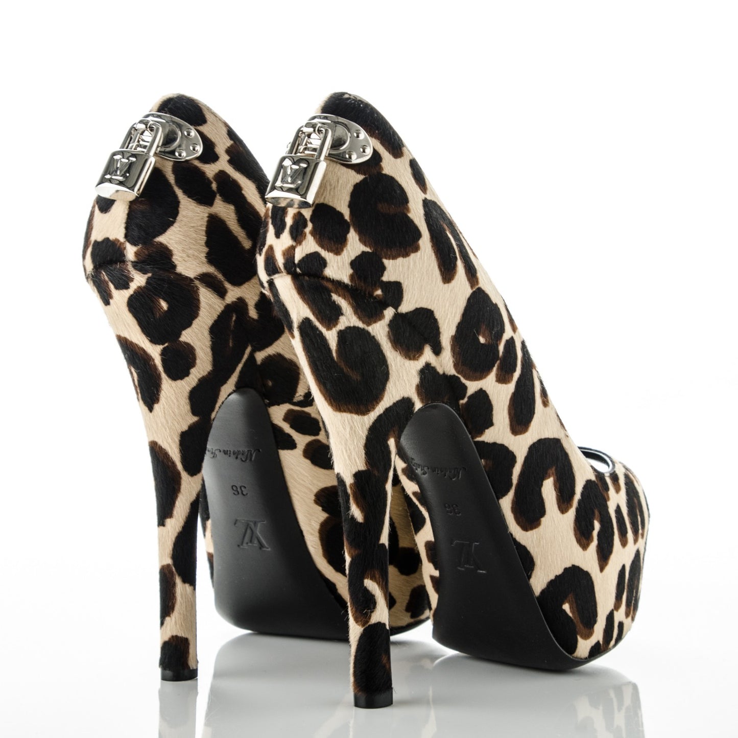 Pony Hair Oh Really Peep Toe Pumps 36 Leopard