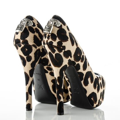 Louis Vuitton Pony Hair Oh Really Peep Toe Pumps 36 Leopard 4 of 9