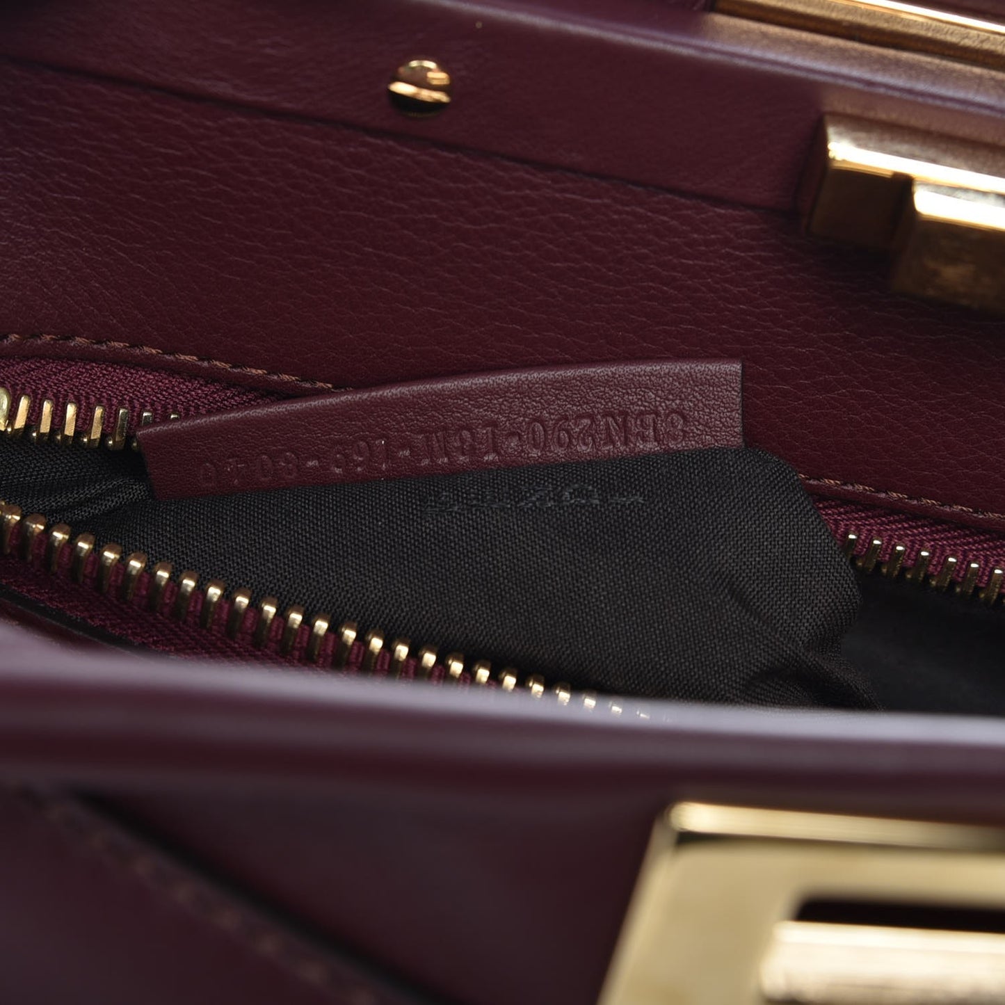 Vitello Seta Waves Bi-Color Medium Peekaboo Iconic Satchel Bordeaux Latte