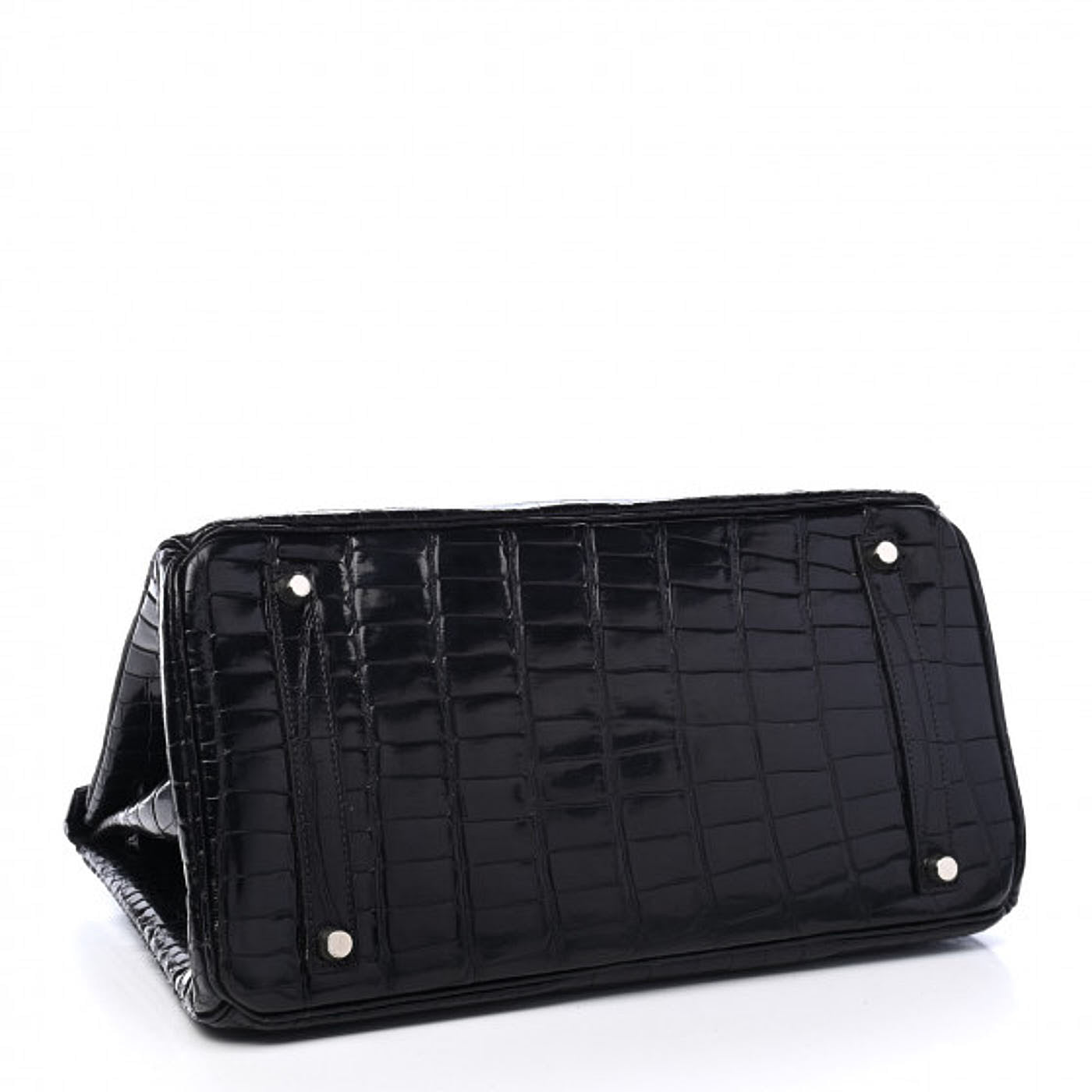 Shiny Porosus Crocodile Birkin 35 Black