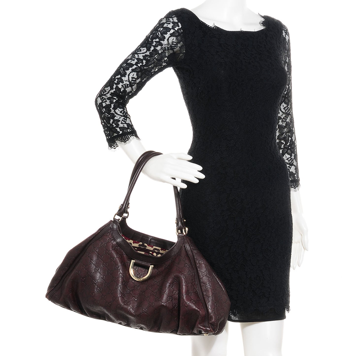 Guccissima D Gold Large Shoulder Bag Brown