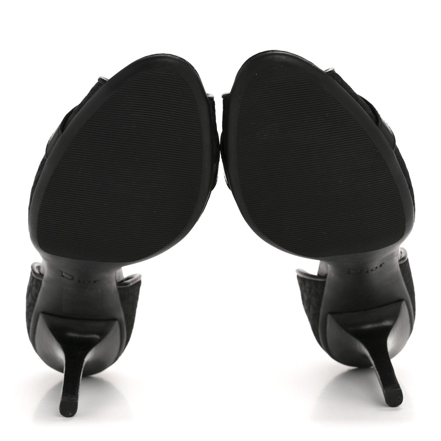 Christian Dior Canvas Monogram Sandals 37.5 Black 6 of 11