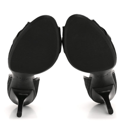 Christian Dior Canvas Monogram Sandals 37.5 Black 6 of 11