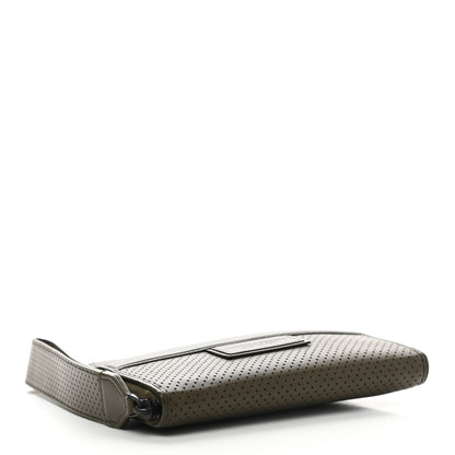Bottega Veneta Perforated Calfskin Leggero Wristlet Green 4 of 7