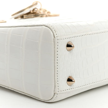 Christian Dior Alligator Swarovski Crystal Small Lady Dior White 9 of 10