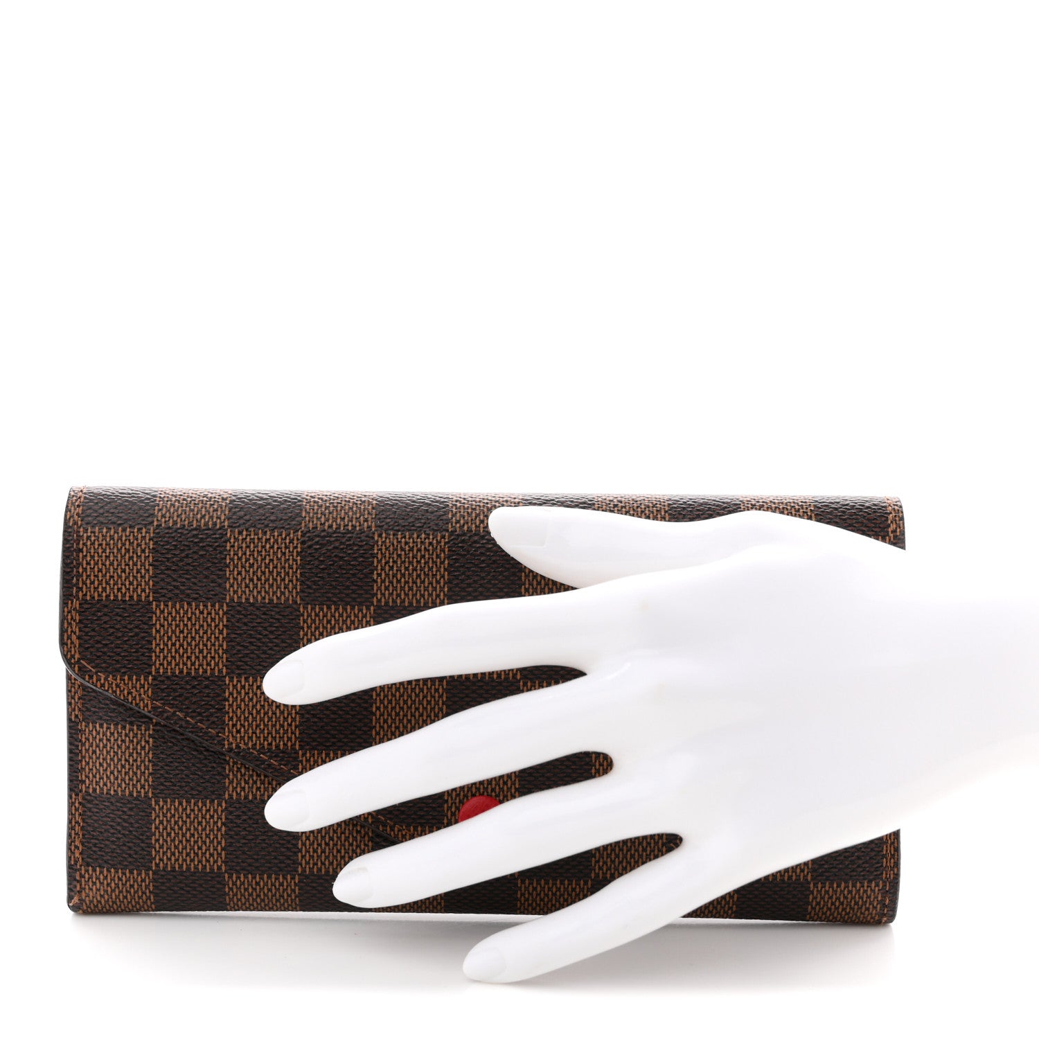 Louis Vuitton Damier Ebene Josephine Wallet Red 2 of 10