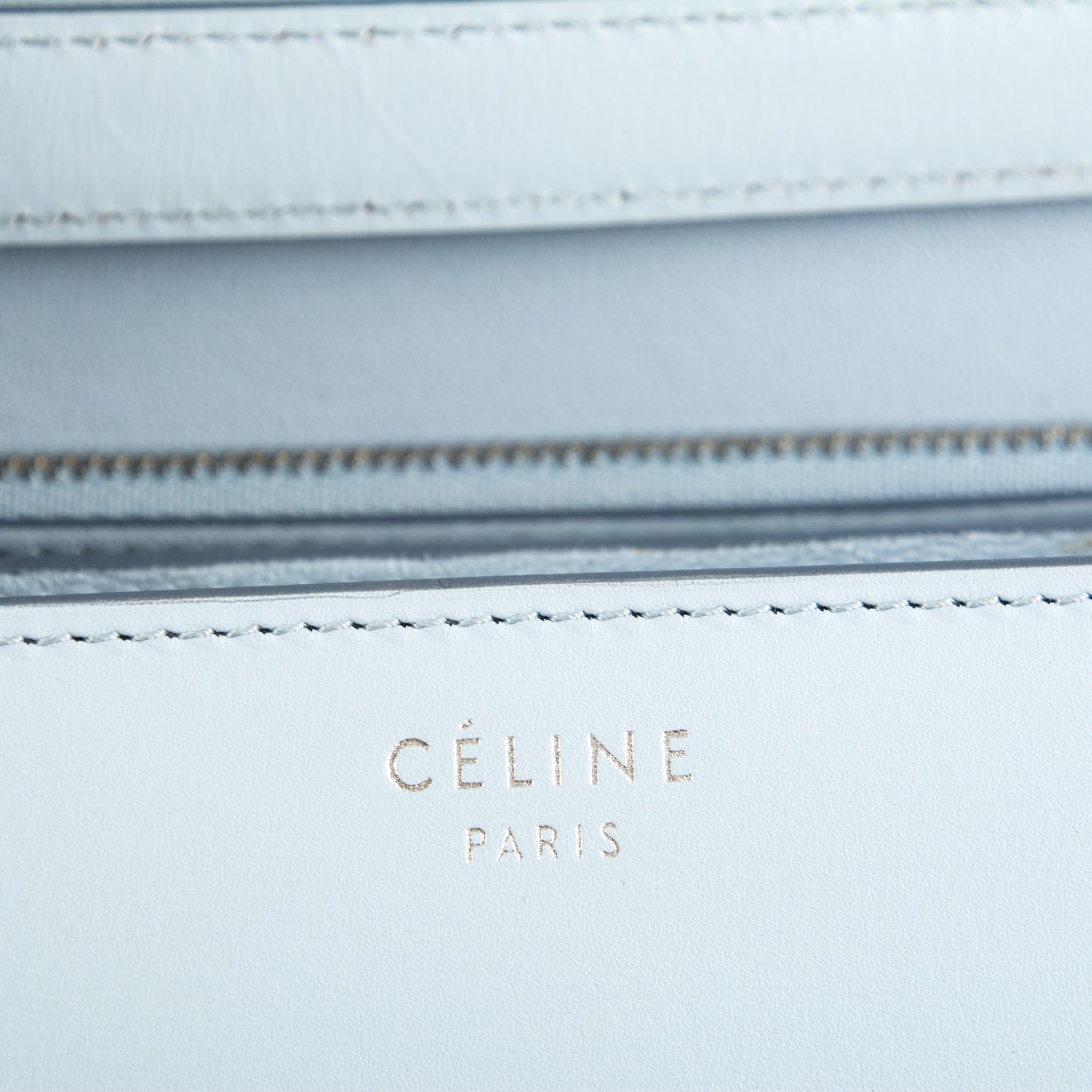 Box Calfskin Medium Classic Box Flap Bag Pale Blue