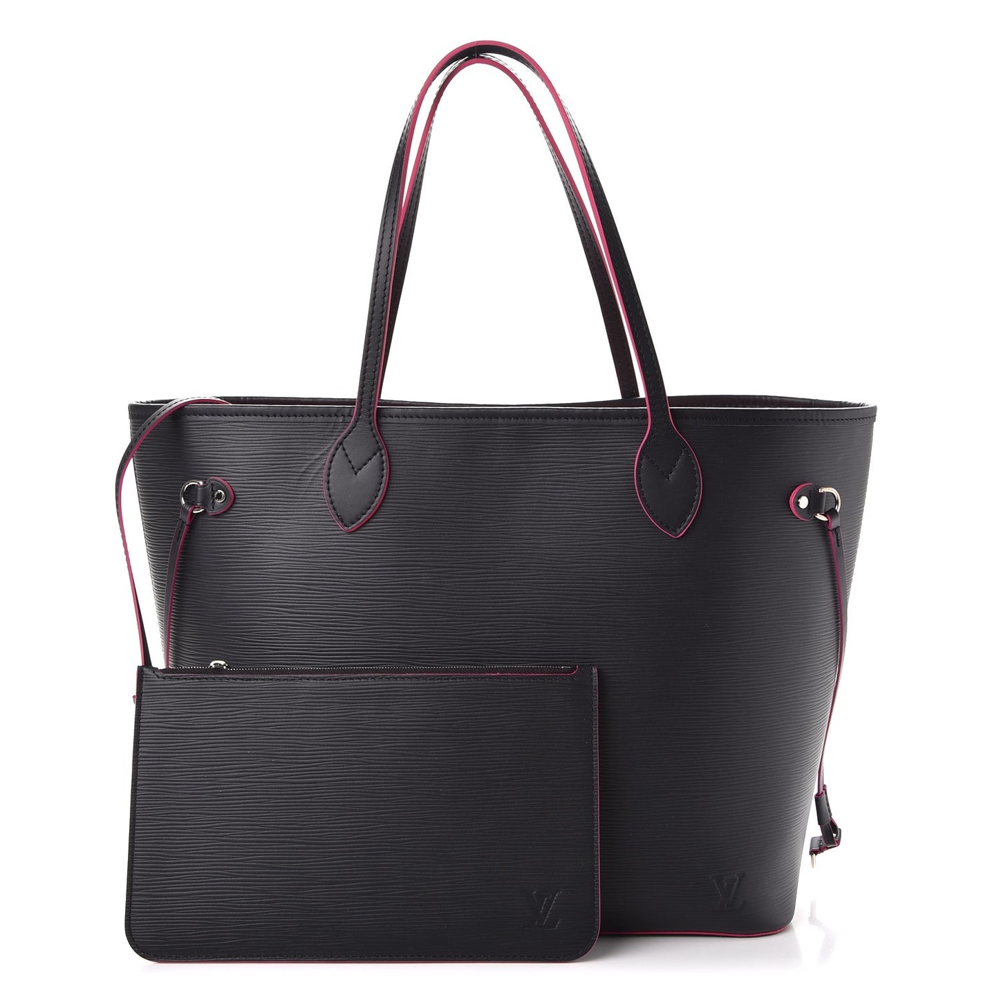 Epi Neverfull MM Black Hot Pink