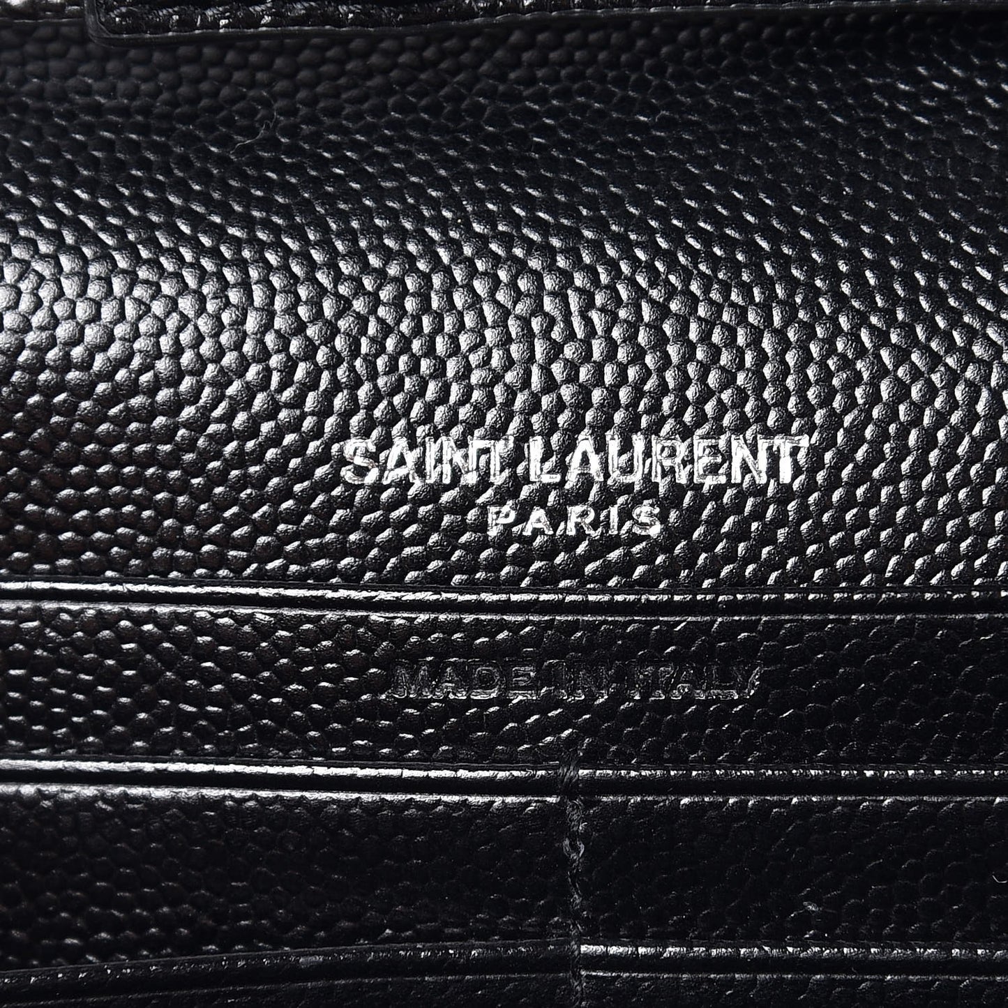 Grain De Poudre Matelasse Chevron Monogram Chain Wallet Black