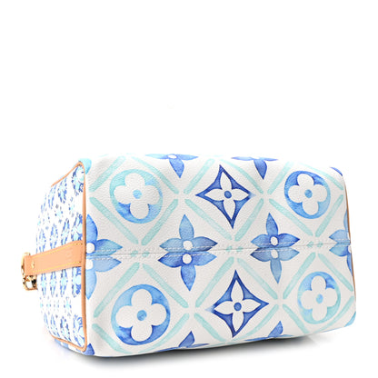 Louis Vuitton Monogram Tiles By The Pool Speedy Bandouliere 25 Lagoon Blue 3 of 8