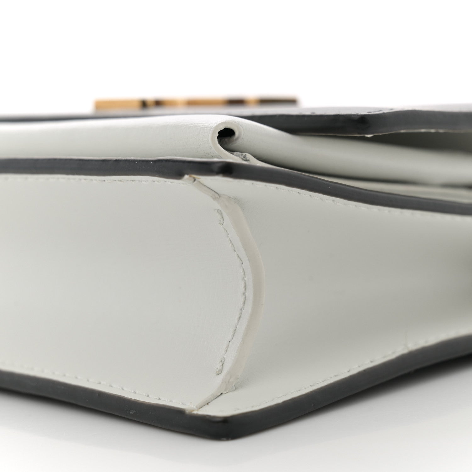 Saint Laurent New Aspen Calfskin Bi-Color Monogram Sunset Chain Wallet Black Dirty White 10 of 14