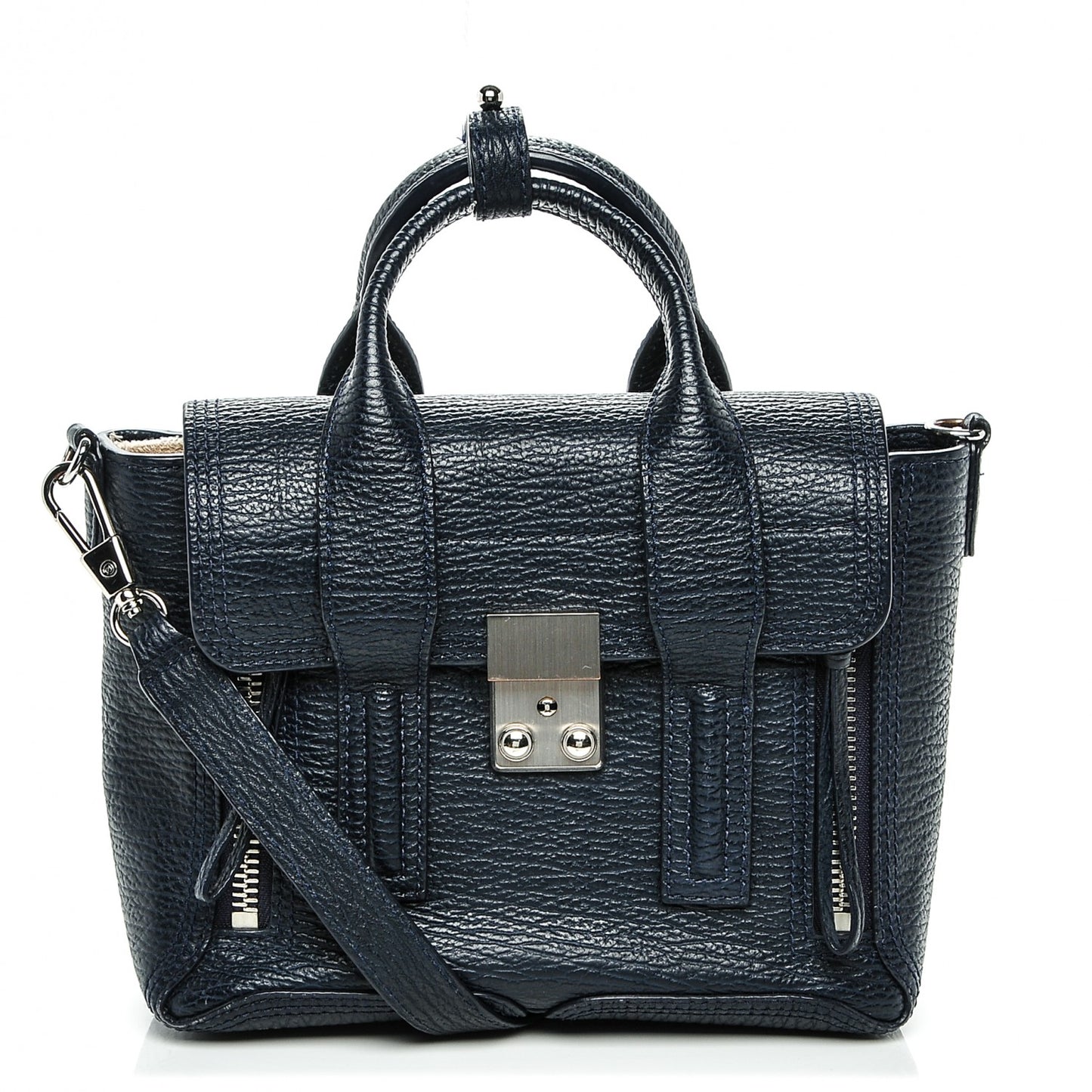 3.1 Textured Calfskin Mini Pashli Satchel Ink