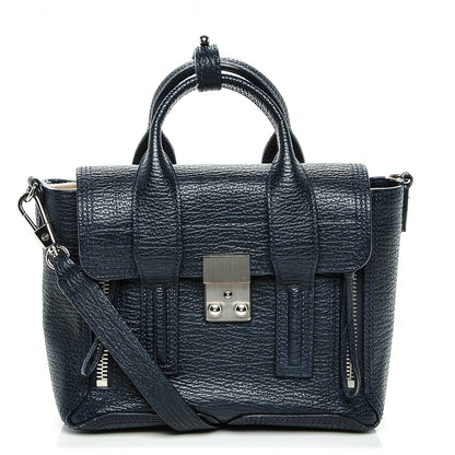 3.1 Phillip Lim 3.1 Textured Calfskin Mini Pashli Satchel Ink 1 of 7