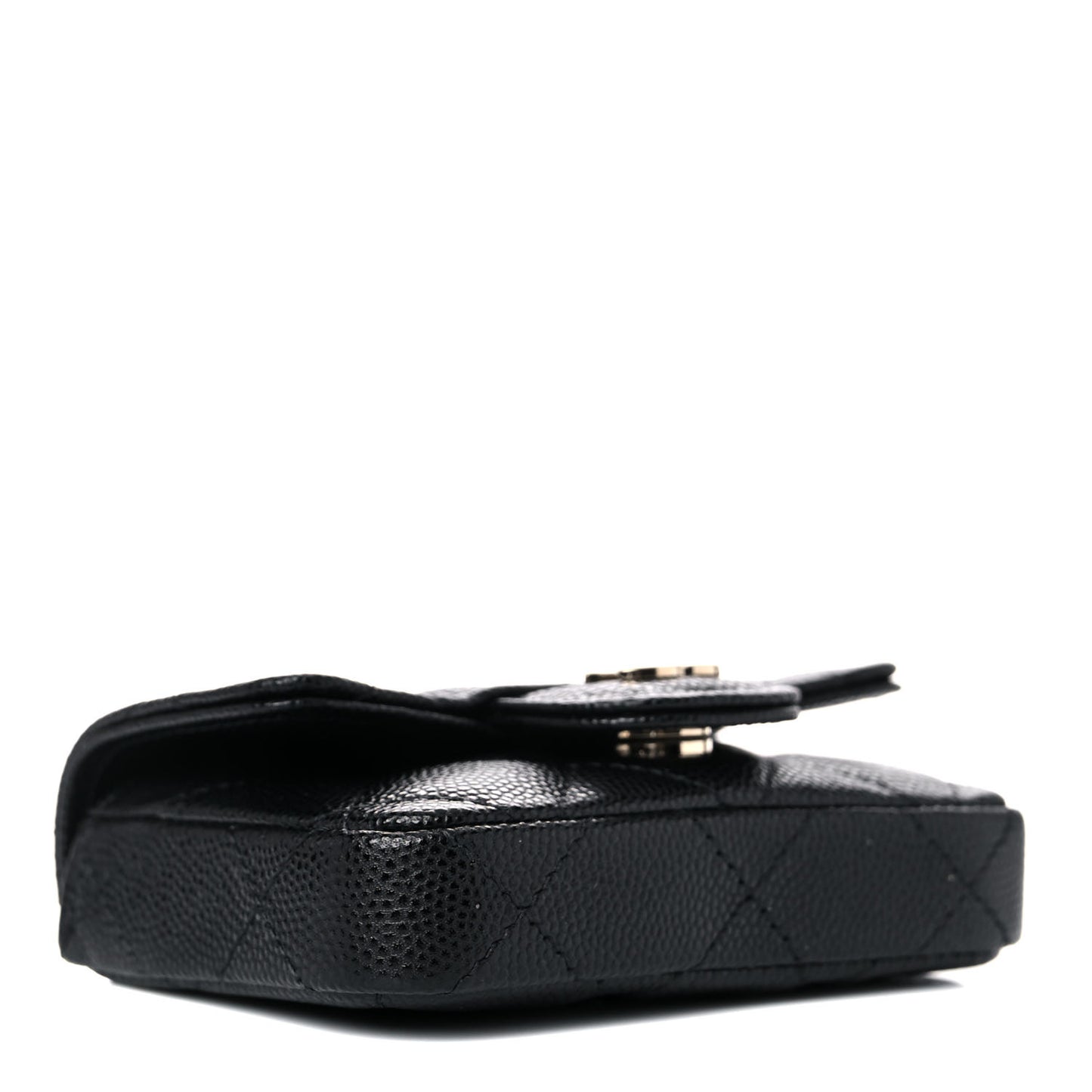 Caviar Quilted Mini Chain Belt Bag Black