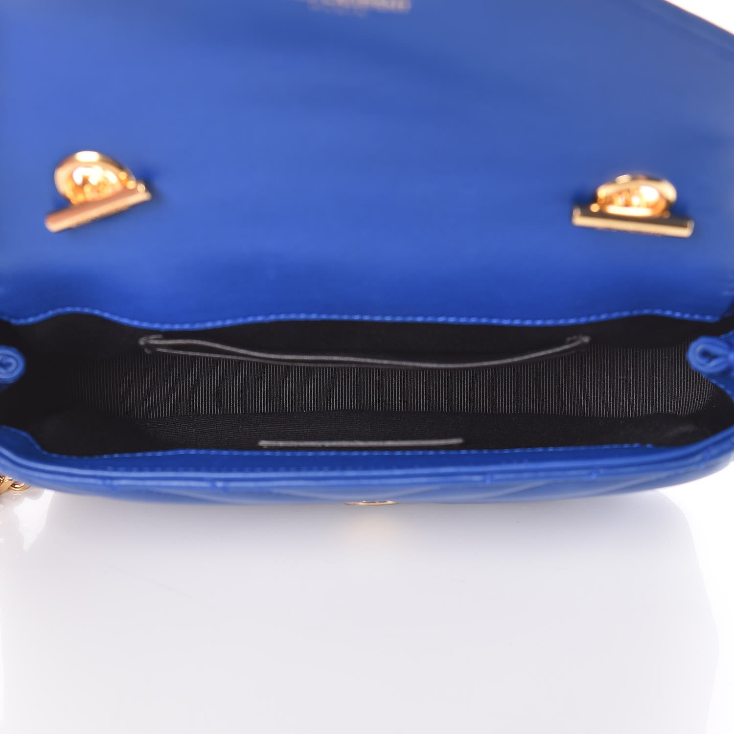 Saint Laurent Sheepskin Matelasse Chevron Monogram Classic Baby Chain Bag Blue Majorelle 7 of 12