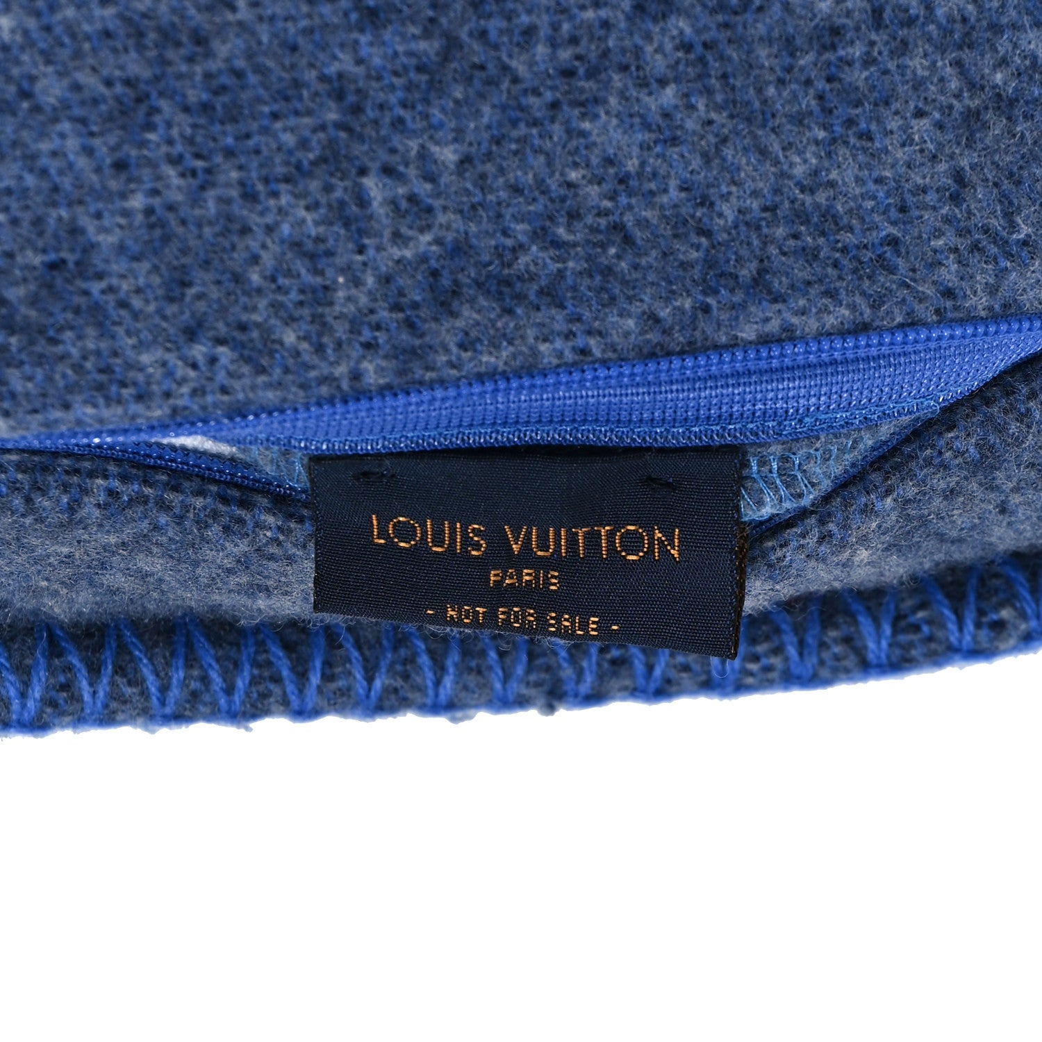 Louis Vuitton Wool Cashmere Cushion Pillow Blue Gray 3 of 4