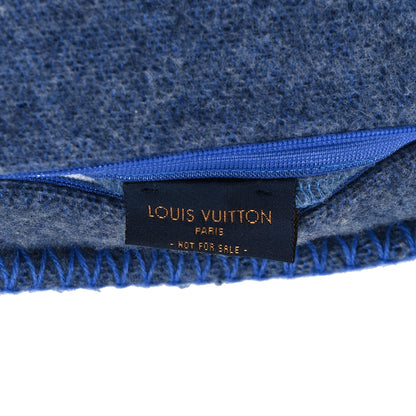 Louis Vuitton Wool Cashmere Cushion Pillow Blue Gray 3 of 4
