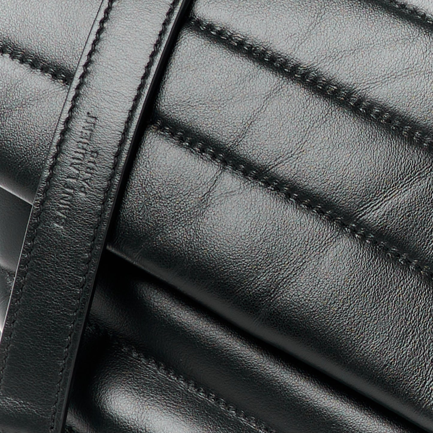 Calfskin Y Quilted Monogram Medium Loulou Chain Satchel Black