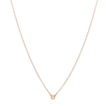 Tiffany 18K Rose Gold Diamond .03ct Elsa Peretti Diamonds by the Yard Pendant Necklace 1 of 4