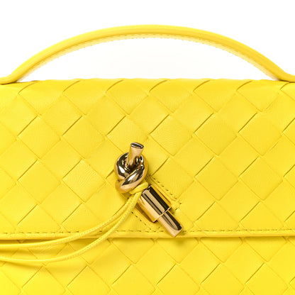 Bottega Veneta Nappa Intrecciato Long Andiamo Top Handle Clutch Sulfur 7 of 9