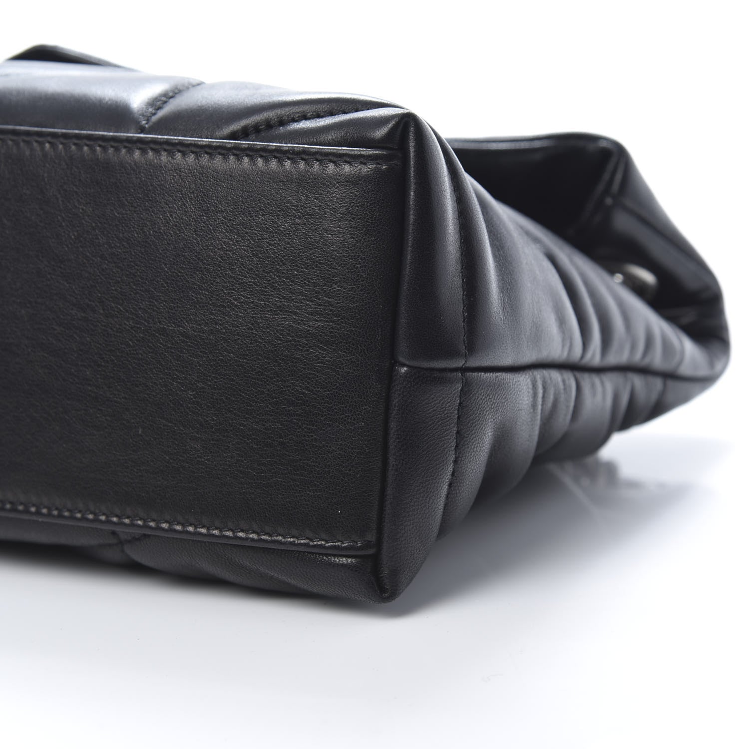 Saint Laurent Lambskin Quilted Small Loulou Puffer Monogram Chain Satchel Black 9 of 10