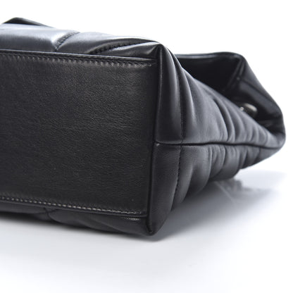 Saint Laurent Lambskin Quilted Small Loulou Puffer Monogram Chain Satchel Black 9 of 10