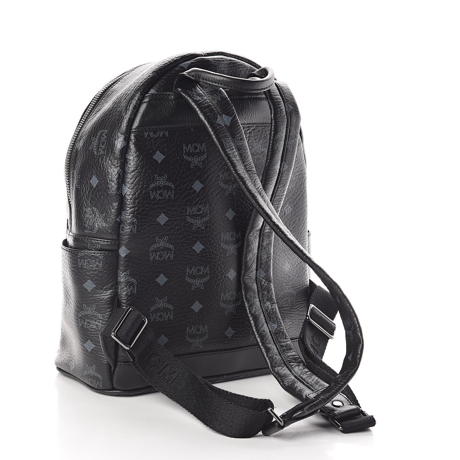 MCM Visetos Studded Small Stark Backpack Black 3 of 9