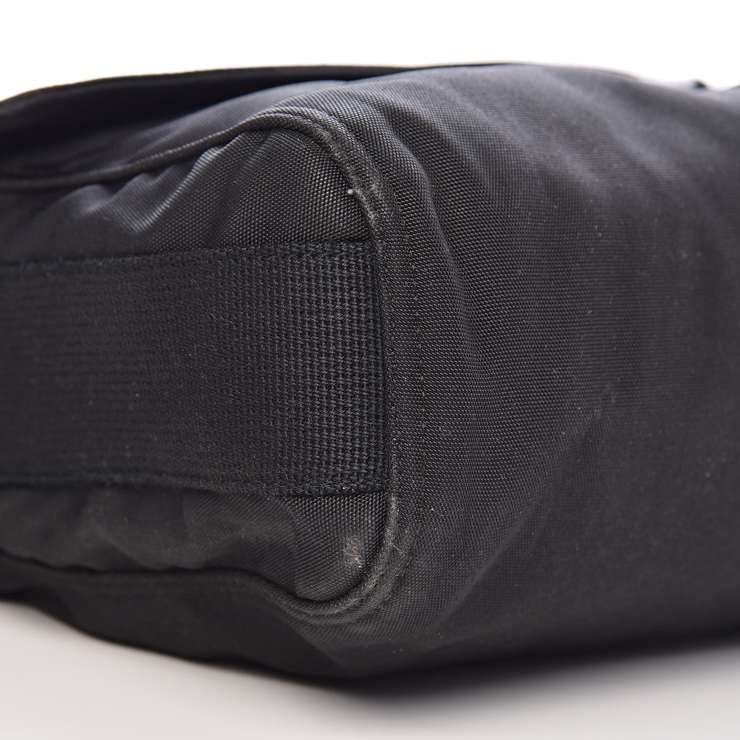 Canvas Web Medium Single Buckle Flap Messenger Bag Black