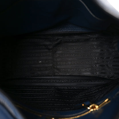 Prada Vitello Daino Soft Shoulder Bag Blue 4 of 8