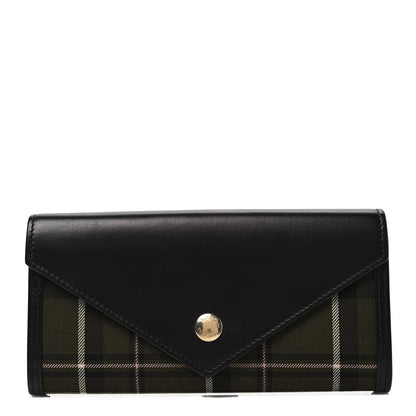 Burberry Grained Calfskin Tartan Halton Wallet Black 1 of 7