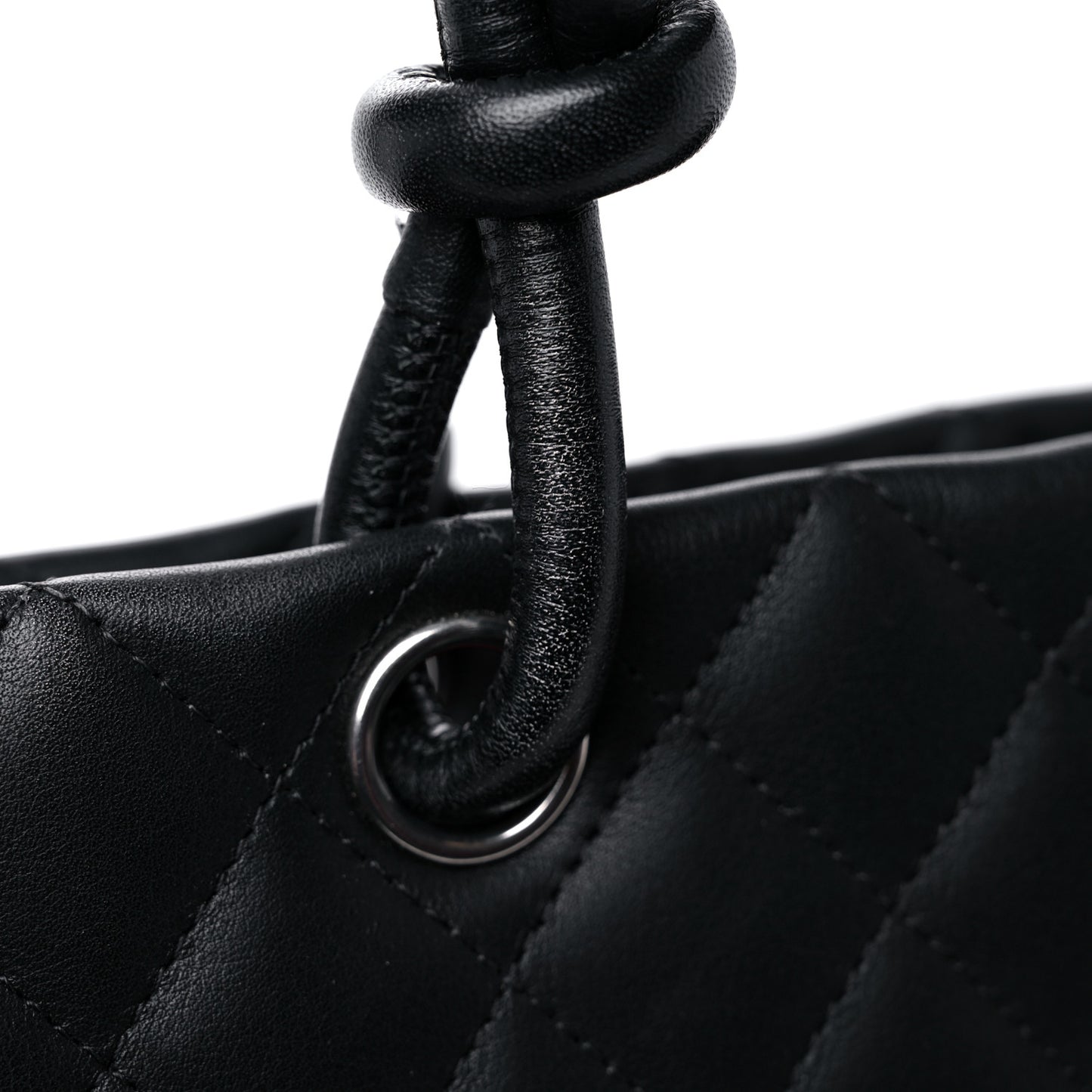 Calfskin Quilted Large Cambon Tote Black