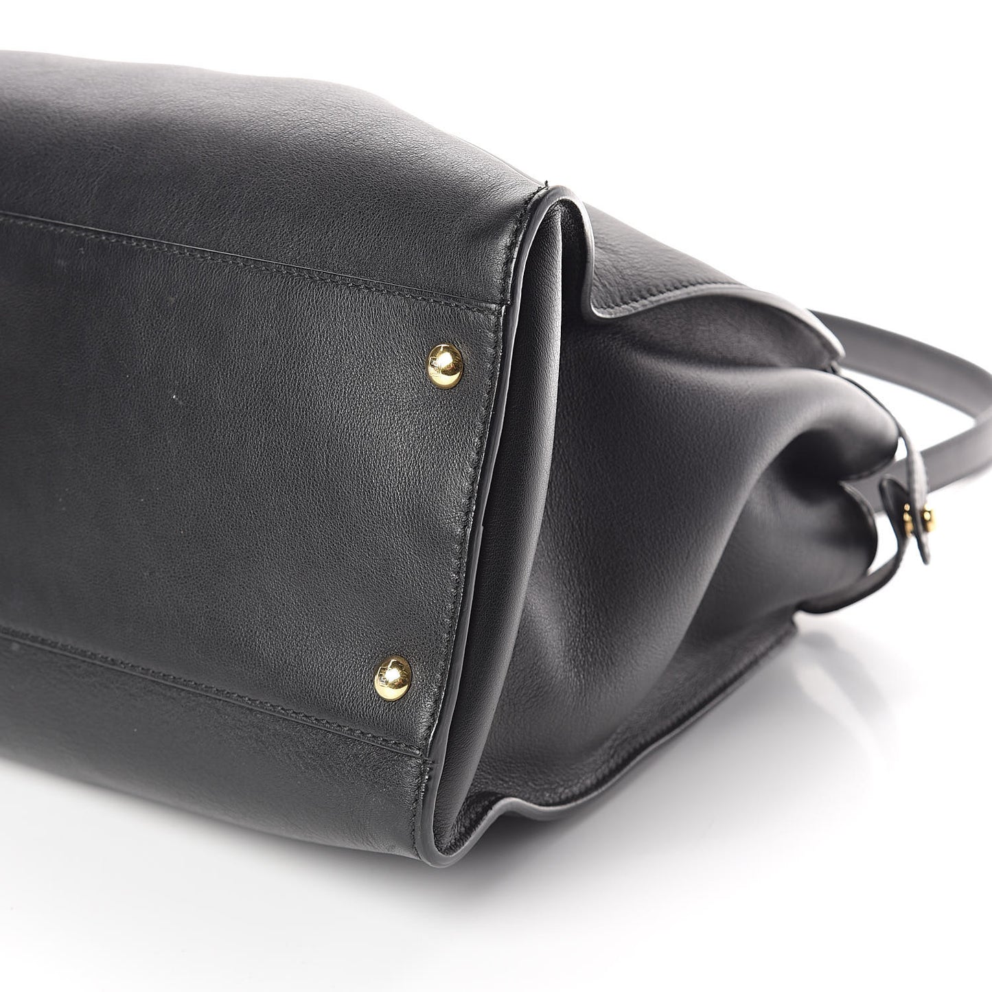Vitello Seta Shiny Nappa Large Peekaboo Iconic Satchel Black
