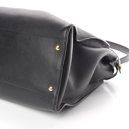 Fendi Vitello Seta Shiny Nappa Large Peekaboo Iconic Satchel Black 9 of 9
