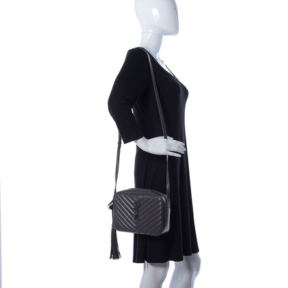 Saint Laurent Calfskin Matelasse Monogram Lou Camera Bag Asphalt 2 of 9