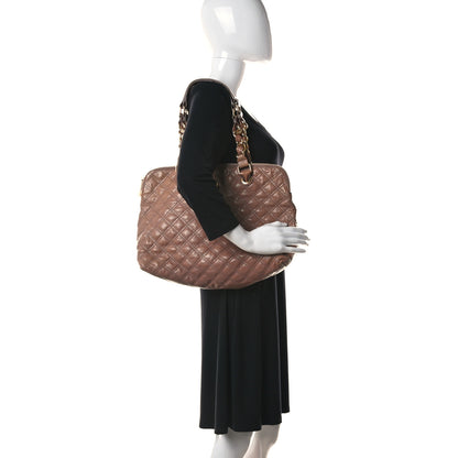 Marc Jacobs Calfskin Quilted Rio Satchel Tote Bag Brown 2 of 16