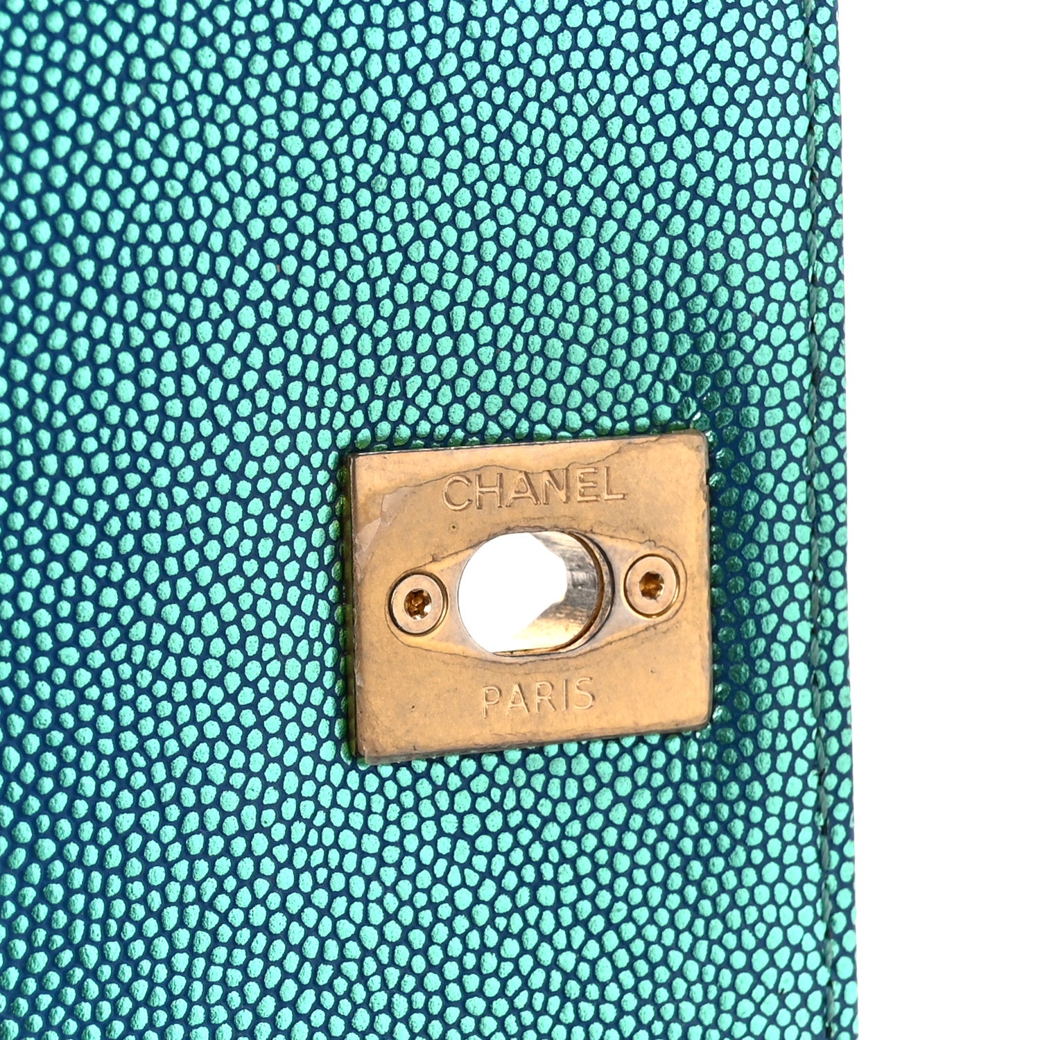 Chanel Metallic Caviar Quilted Small Coco Handle Flap Blue 7 of 11