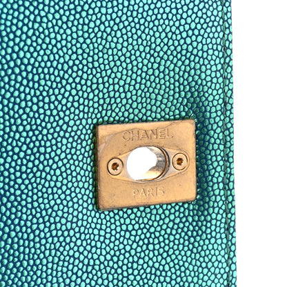Chanel Metallic Caviar Quilted Small Coco Handle Flap Blue 7 of 11
