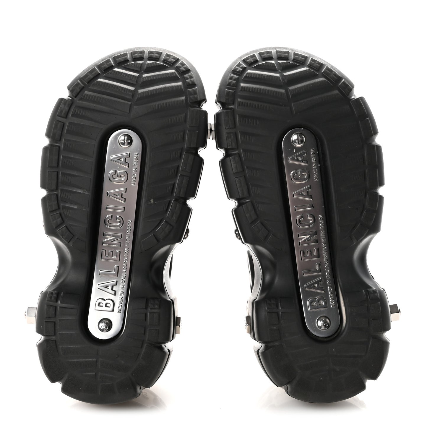 X CROCS Rubber Hardcroc Platform Sandals 39 Black
