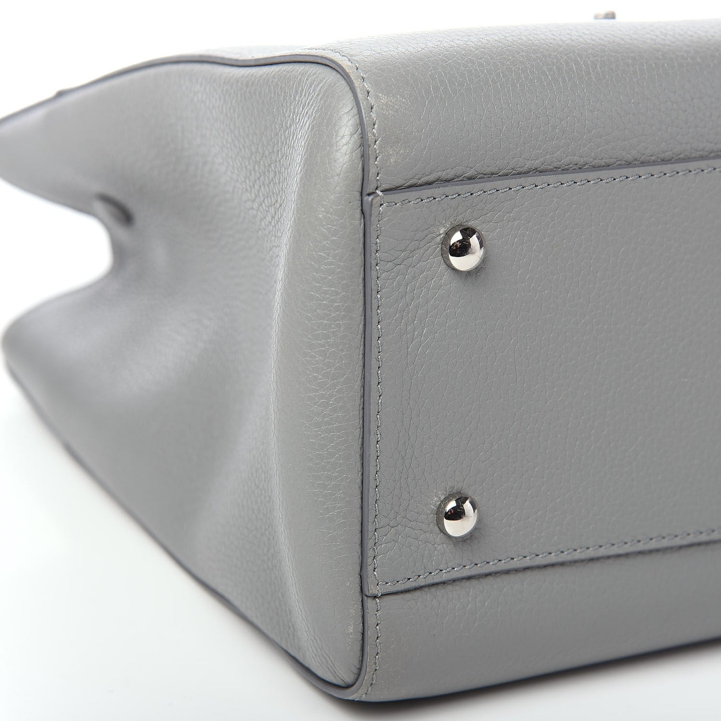 Grained Calfskin Small Neo Executive Shopper Tote Grey